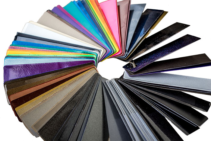 Color Wheel of powder coating color samples
